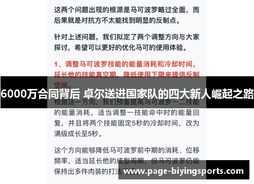 6000万合同背后 卓尔送进国家队的四大新人崛起之路